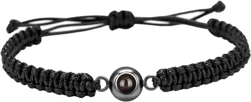 Pulseras, elegante pulsera para parejas con 100 idiomas "I Loves You" Proyección en cristales mate piedra portátil para aniversarios