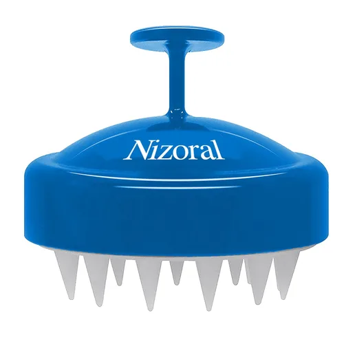 Nizoral - Cepillo para lavarse el cabello con champú, para el cuero cabelludo, de silicona suave, masajeador, para todo tipo de cabellos, limpia en