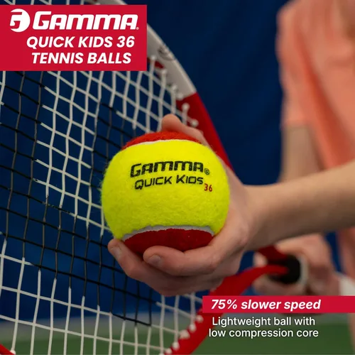 Miniatura 2 de GAMMA Quick Kids Training Tennis Balls for Kids & Beginners, Low-Compression Core Reduces Speed & Bounce, Great for Tennis Practice, USTA & ITF