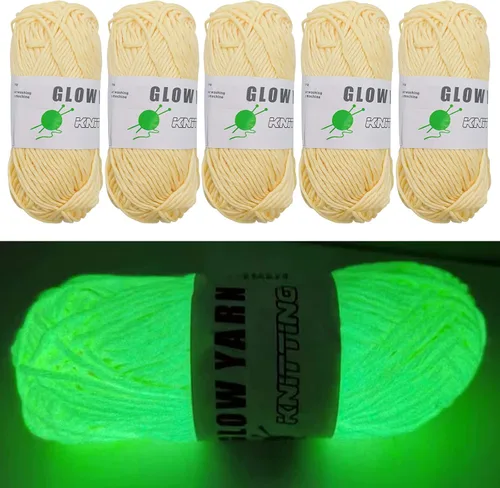 Miniatura 12 de 4 piezas de hilo que brillan en la oscuridad, suministros de costura, (55yd 164.0 ft) para ganchillo para manualidades, manualidades y costura