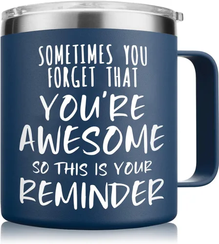 NOWWISH Taza de Café Inspiradora para Hombres, Taza de Acero Inoxidable Aislada al Vacío de 14oz, Eres Increíble Regalo para Esposo, Novio, Papá -