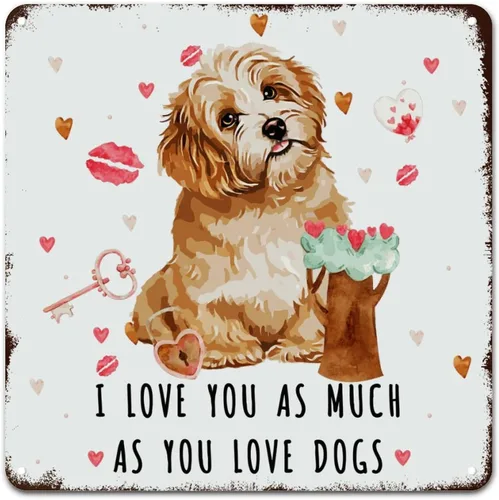 Miniatura 17 de Love Mails Chow Chow Dog Aluminum Art Signs I Love You As Much As You Love Dog Retro Vintage Art Wall Plaque Valentine Gift Metal Tin Sign for Kid
