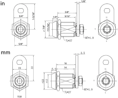 Miniatura 3 de Cerradura de cámara tubular FJM Security MEI-2400AL-KA con cilindro de 1-1/8 pulgadas, cromada, MEI-2400AS-KA