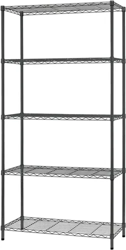 Miniatura 16 de Estantería de 3 niveles, estantería pequeña ajustable para armario, estantes de almacenamiento de cocina con ruedas, organizador de alambre de acero