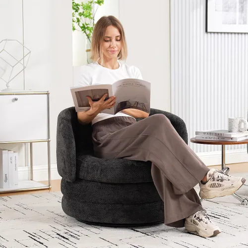 Miniatura 13 de Modern Velvet Armless Accent Living Room Chair,Upholstered Fabric Button Comfortable Leisure Chair with Wooden Legs for Bedroom,Office (Beige Velvet)