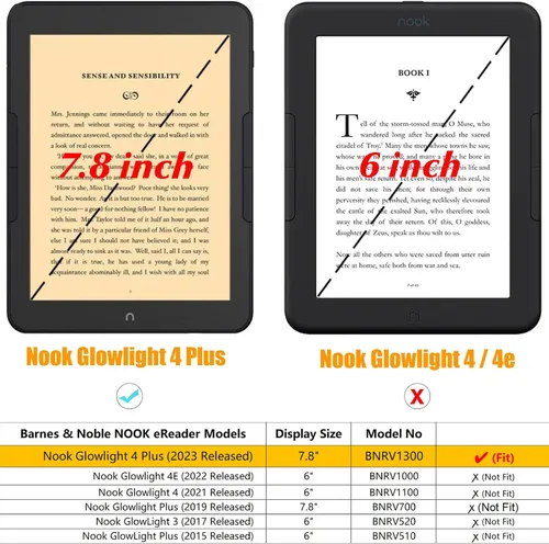Miniatura 2 de Funda para Nook GlowLight 4 Plus de 7.8 pulgadas (2023) Soporte plegable integrado y correa de mano Estilo libro Funda de piel sintética Marrón