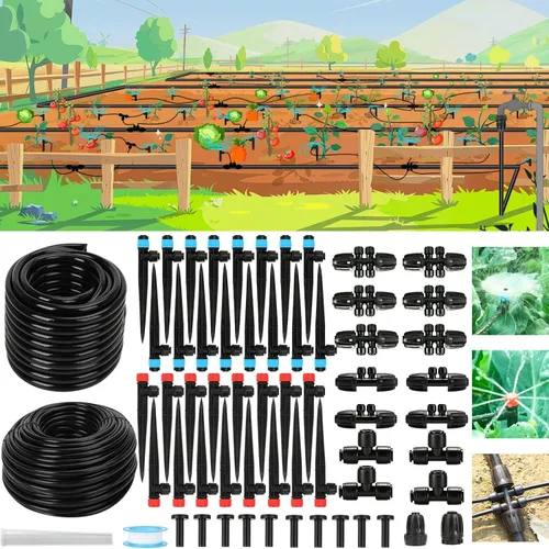 Miniatura 12 de Sistema de riego por goteo: sistema de riego de jardín mejorado 2026 con tubo de 46 pies y 1/2 pulgadas, nuevo rociador automático de conexión