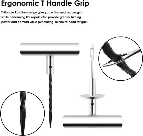 Miniatura 3 de Kit de reparación de neumáticos, kit de parches de neumáticos de 87 piezas con tapones para arreglar pinchazos y tapar llantas ponchadas