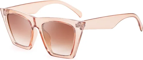Feisedy B2473 Lentes de sol cuadrados, estilo vintage, punta tipo ojo de gato, para mujer