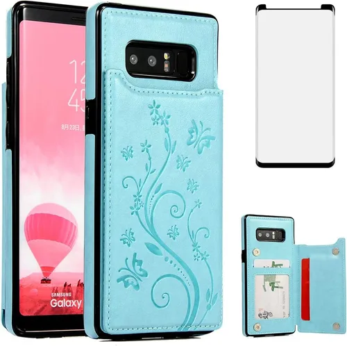 Miniatura 11 de Funda de teléfono para Samsung Galaxy Note 8 con protector de pantalla de vidrio templado y tarjetero con soporte para tarjetero, accesorios