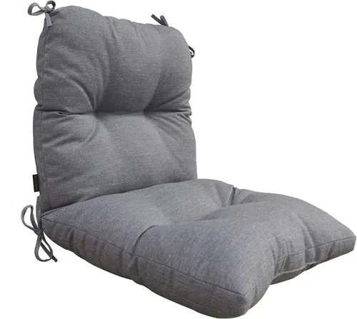 Miniatura 14 de Cojín acolchado para silla de respaldo alto para interiores y exteriores, cojines de asiento de patio, color negro