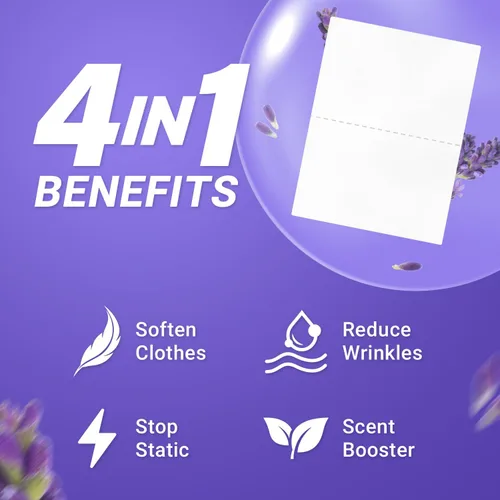 Miniatura 2 de Soulink Hojas suavizantes de tela para lavadora, tiras de jabón sin jarra de plástico, alternativa al líquido suavizante de telas y vainas, aroma a