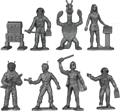 Miniatura 4 de TimMee Galaxy Laser Team Space Figuras – Negro vs Plata 50 piezas – Hecho en Estados Unidos
