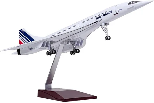 Miniatura 13 de ANTSIR Concorde - Modelo de avión fundido a presión, jet supersónico de metal a escala 1/400, réplica F-BVFB, regalo coleccionable para entusiastas