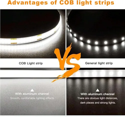 Miniatura 4 de Tira de luces LED de 5V USB, tira de luz COB de 1 m blanca, tira de luz LED corta, tira de luz LED brillante flexible de 5V para debajo del Blanco