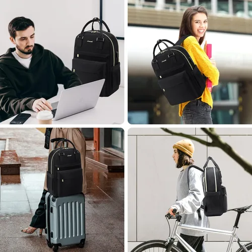 Miniatura 6 de LOVEVOOK - Mochila de computadora portátil para mujeres y niñas, mochila de 15.6 pulgadas impermeable para estudiantes, linda bolsa para libros
