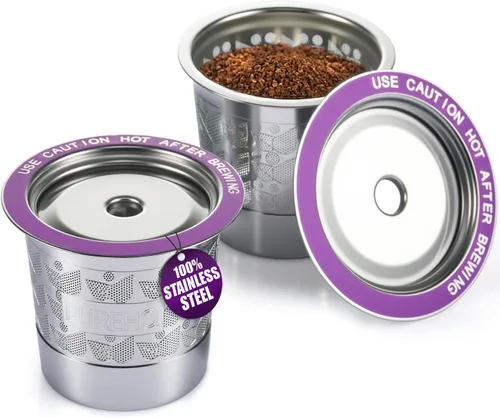 Miniatura 10 de PureHQ - Tazas K reutilizables de acero inoxidable para Keurig K Supreme, Supreme Plus, K Slim, K Duo caliente y helado, K Brew Chill y K Crema