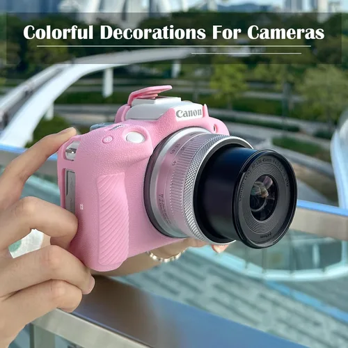 Miniatura 4 de Easy Hood Funda para cámara R50, botones marcados Funda protectora para cámara Canon EOS R50 sin espejo, funda de silicona suave, funda de piel Rosa