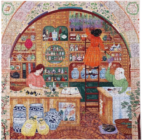 Miniatura 2 de eeBoo Rompecabezas de 1000 piezas, rompecabezas de boticario antiguo para adultos, cuadrado de 23 x 23 pulgadas, fabricado con tablero reciclado