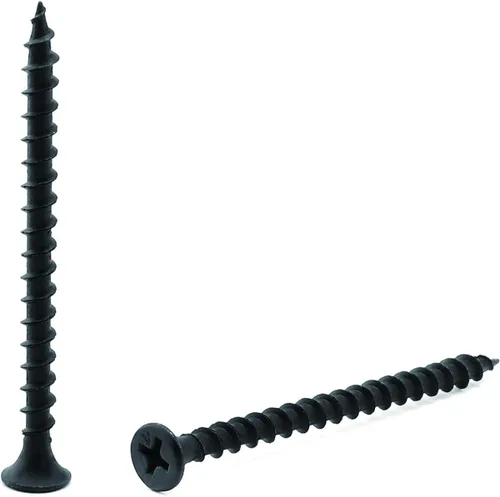Miniatura 13 de Tornillo de madera de cabeza plana #8 x 5/8" con revestimiento de fosfato negro, 100 piezas, de autorroscado rápido, para paneles de yeso, de SG TZH
