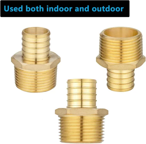 Miniatura 5 de PEX Fittings - Adaptador NPT macho de 1 pulgada, PEX F1807 a 1 pulgada NPT macho adaptador roscado latón (10 unidades)