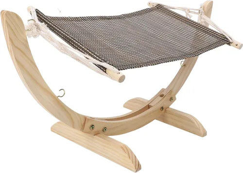 Miniatura 5 de Cat Hammock Bed, Elevated Comfortable Breathable Wooden Cat Bed, Raised with Removable Washable Cover for Indoor Cats Small Dogs Kittens