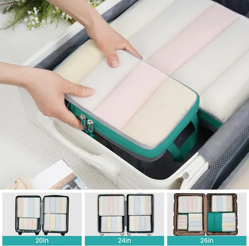 Miniatura 68 de BAGAIL 4 Set/6 Set Ultraligero Compresión Embalaje Cubos Organizador de Embalaje para Accesorios de Viaje Equipaje Maleta Mochila