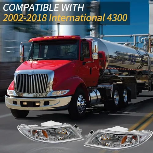 Miniatura 6 de aostirmotor Conjunto de faros delanteros para International 4300 (2002-2018), par de conductor (lado izquierdo) y pasajero (lado derecho)
