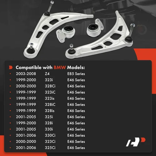 Miniatura 2 de A-Premium Juego de 4, brazo de control inferior delantero, con rótula y buje, compatible con BMW - 1999-2006 - 323i 323Ci 325i 325Ci 328i 328is 330i