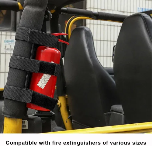 Miniatura 6 de Soporte para extintor de barra enrollable Ohleats, correa ajustable para extintor de incendios con patrón de bandera americana, accesorios