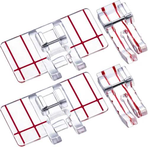 Miniatura 9 de PAGOW 4 pies prensatelas para máquina de coser de 1/4 pulgadas (cuarto de pulgada), pies prensatelas de coser con rodillo antiadherente, costura a