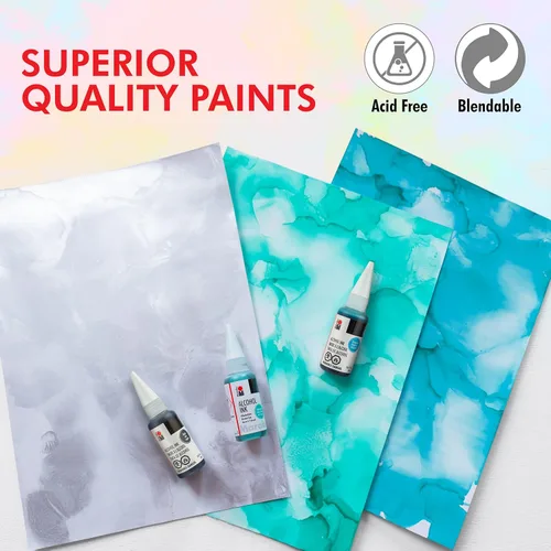 Miniatura 3 de Marabu Tinta de alcohol para resina epoxi, juego de 6 colores clásicos de tinta de alcohol, tintas de alcohol vibrantes y versátiles para arte