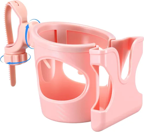 Miniatura 7 de Wonderjune 1 soporte para tazas de carrito con soporte para teléfono, accesorios ajustables 2 en 1 para reposabrazos de asiento delantero y trasero