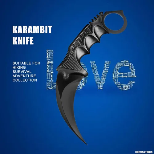 Miniatura 3 de TOPOINT Cuchillo Karambit, cuchillo de hoja fija de acero inoxidable con funda y cuchillo de cordón CS-GO para caza, campamento y supervivencia