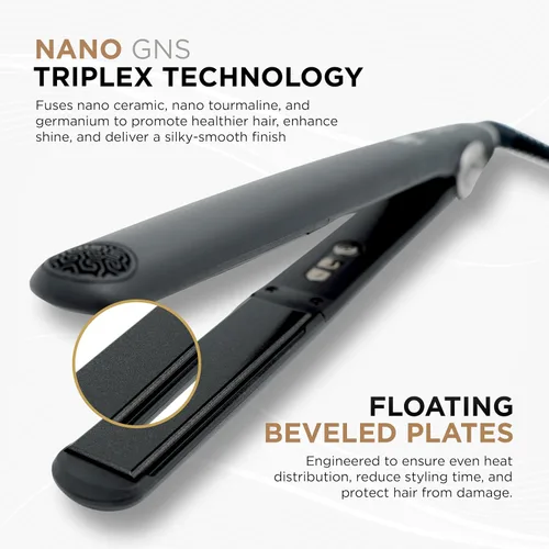 Miniatura 5 de Cocco® Plancha plana GNS V3 de 1" – Plancha de pelo profesional avanzada y peinado con tecnología Nano GNS Triplex