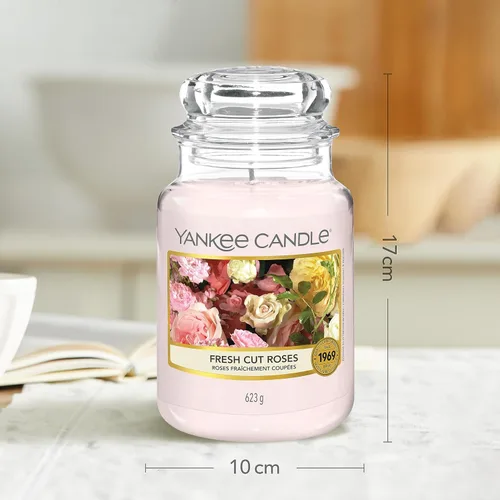 Miniatura 4 de Yankee Candle Vela perfumada en tarro grande, rosas recién cortadas, hasta 150 horas de tiempo de combustión