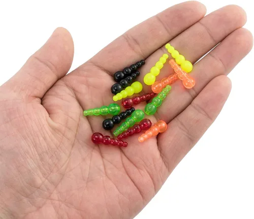 Miniatura 7 de Dr.Fish Paquete de 50 cuentas de pesca apiladas, cuentas de trucha, suministros para hacer señuelos, aparejo de lucioperca, hilandero de pesca