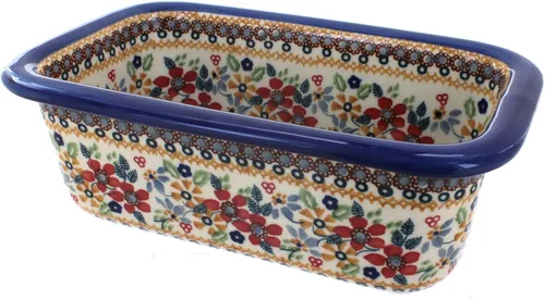 Miniatura 6 de Blue Rose Polish Pottery – Panadero de pan azul violeta – 10 x 6.25 pulgadas – Plato de cerámica para hornear y servir panes