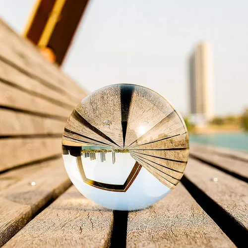 Miniatura 4 de LONGWIN Bola de adivinación de cristal grande de 4.724 in (4.7 pulgadas), bolas de vidrio decorativas, accesorios de fotografía, soporte de madera