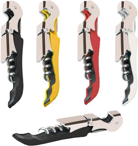 Juego de Sacacorchos Profesional para Camareros, Llave de Vino de Acero Inoxidable Resistente con Bisagras para Camareros de Restaurantes, Sumiller,