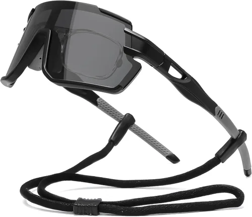 Miniatura 10 de Gafas de Sol Polarizadas para Ciclismo para Hombres y Mujeres con Protección UV con Clip para Miopía para Béisbol, Ciclismo, Carrera, MTB