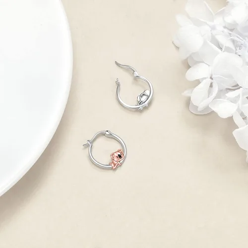 Miniatura 22 de VONALA Bonitos aretes de aro de plata de ley 925, regalos de cumpleaños para mujer
