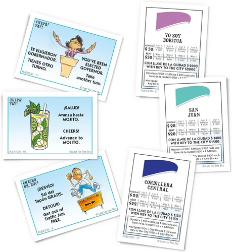 Miniatura 3 de Late for The Sky Puerto RICO-OPOLY - Juego de mesa bilingüe, cultura puertorriqueña para mayores de 8 años, 2 a 6 jugadores, fichas coleccionables