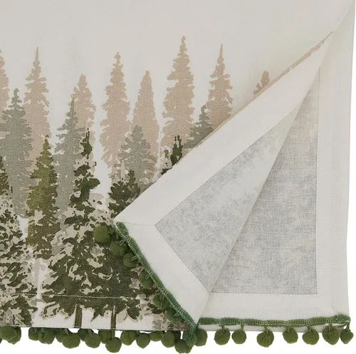 Miniatura 2 de Camino de mesa con pompones para árbol de Navidad