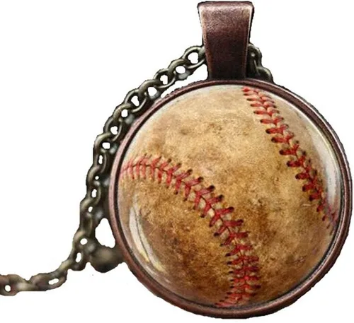 MENTA Colgante de béisbol, collar de béisbol, joyería deportiva de béisbol, collar para hombre, jugador de béisbol, regalo de béisbol de equipo