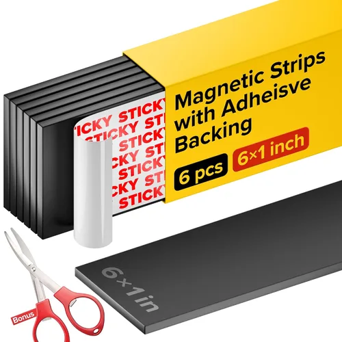 Miniatura 17 de X-bet MAGNET Tiras magnéticas – Rollo de cinta magnética de 1 pulgada x 25 pies – Imanes en blanco para escribir – Etiquetas adhesivas y calcomanías