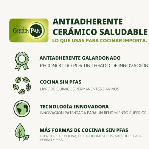 Miniatura 10 de GreenPan Chatham - Juego de 10 piezas de ollas y sartenes de cerámica anodizada y saludable, antiadherente, sartenes para freír, cacerolas, ollas