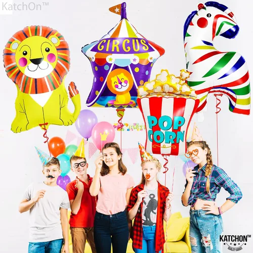 Miniatura 3 de KatchOn, Xtralarge, Globos de carnaval - 4 piezas Decoraciones de fiesta temática de carnaval Globos de circo para decoraciones de carnaval