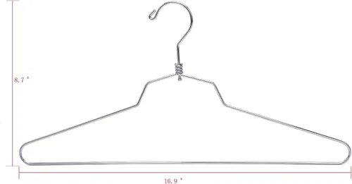 Miniatura 5 de Perchas de metal de calidad, gancho giratorio, acero inoxidable, resistente, ropa de alambre, 10 estándar, 17 pulgadas