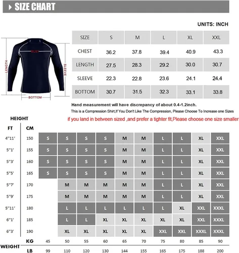 Miniatura 7 de Men's Rash Guard Shirts Long Sleeves UPF 50+ BJJ Jiu Jitsu Compression Shirt Sports Fitness Gym Swimming Tops